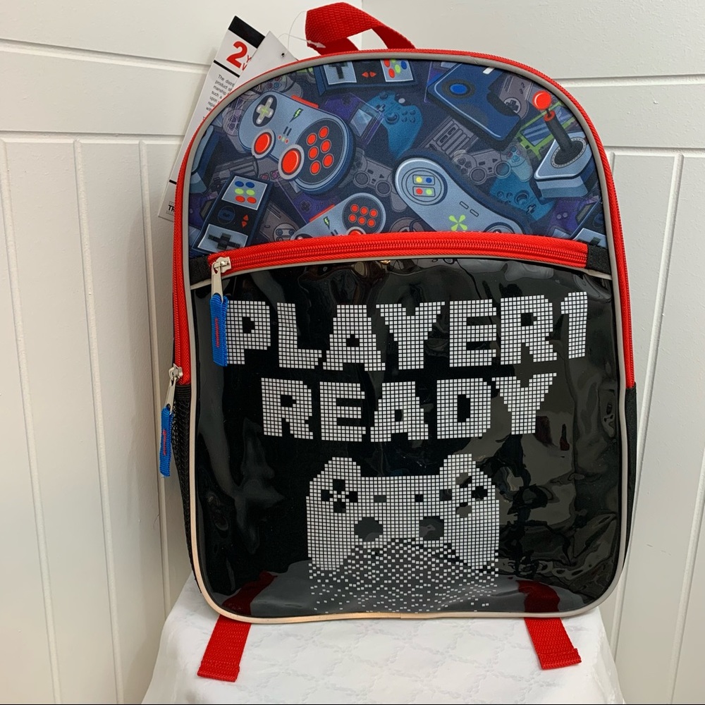 PLAYER 1 READY Gamer School Backpack NEW